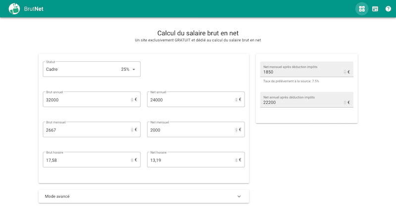 Calcul du Salaire Brut en Net  Salaire Horaire, Mensuel et Annuel